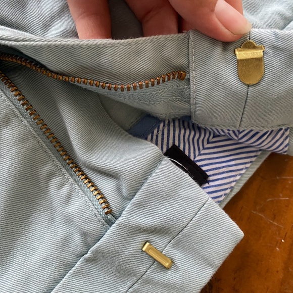 Light Blue Mid Rise Shorts - Picture 3 of 4